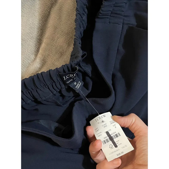 NWT J. Crew Size 8 Jamie Pant Trousers Navy Blue Professional Business Formal - Picture 4 of 9